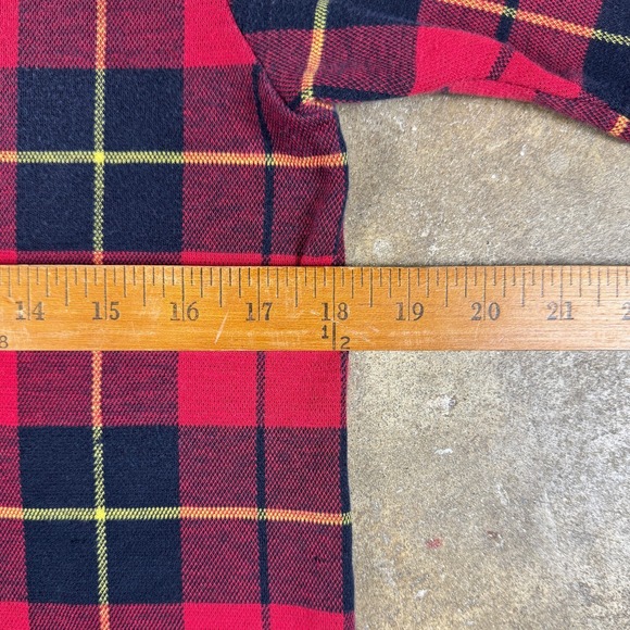 Vintage Ralph‎ Lauren Plaid Polo Men's L Red Black Chambray Crest Made in USA - Picture 9 of 11